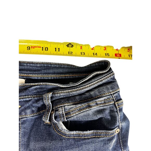 KanCan Womens Button-Fly Jeans High-Rise Distressed Hem Size 15/31 Blue - Picture 13 of 13